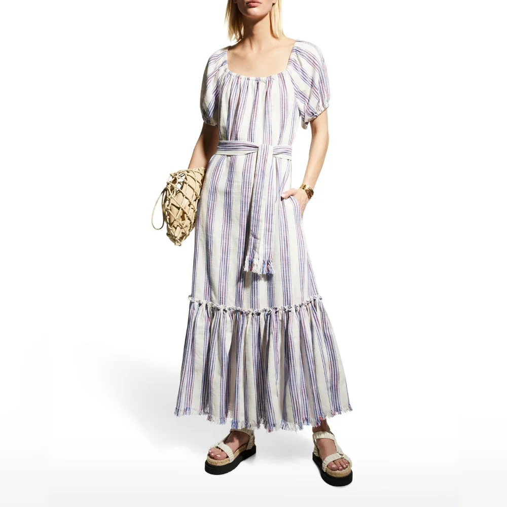 TORY BURCH Stripe Midi Coverup Dress In Jamaica Stripe‎